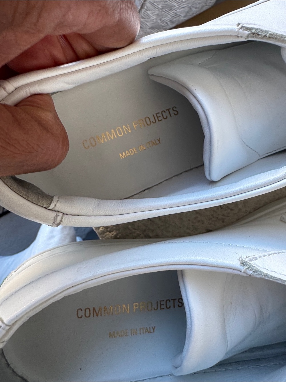 Common Projects White Tournament Low Super Leather Sneakers SZ 10-10.5 /41 - Picture 6 of 8